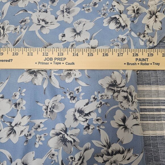 Calypso Blue & White Floral Blouse with Trumpet Sleeves Women's - Size Medium - Picture 6 of 7